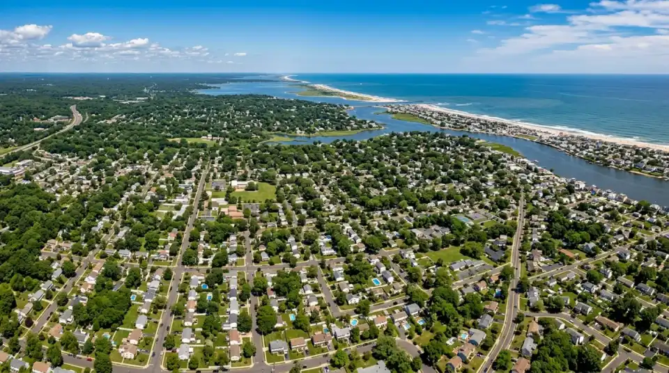 Aerial view of the New Jersey Shore area
