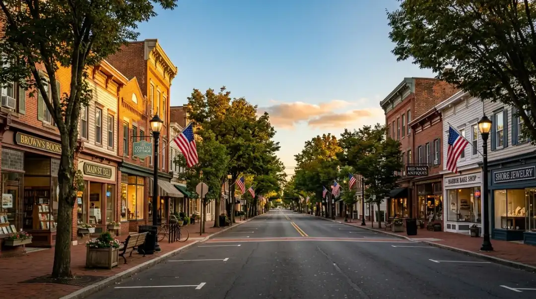 Charming downtown street in Monmouth County, New Jersey Charming downtown street in Monmouth County, New Jersey