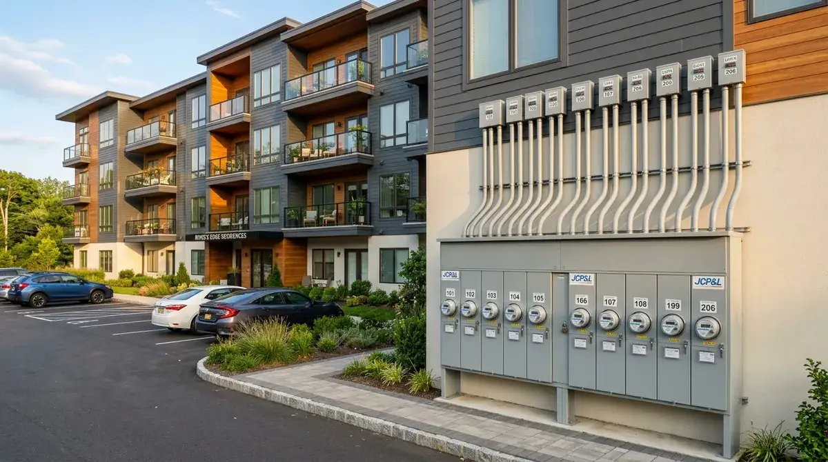 Multi-family building meter bank and electrical distribution installation in New Jersey