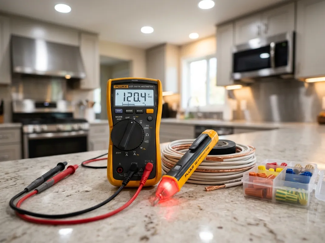 Professional electrical diagnostic tools including multimeter and voltage tester Professional electrical diagnostic tools including multimeter and voltage tester