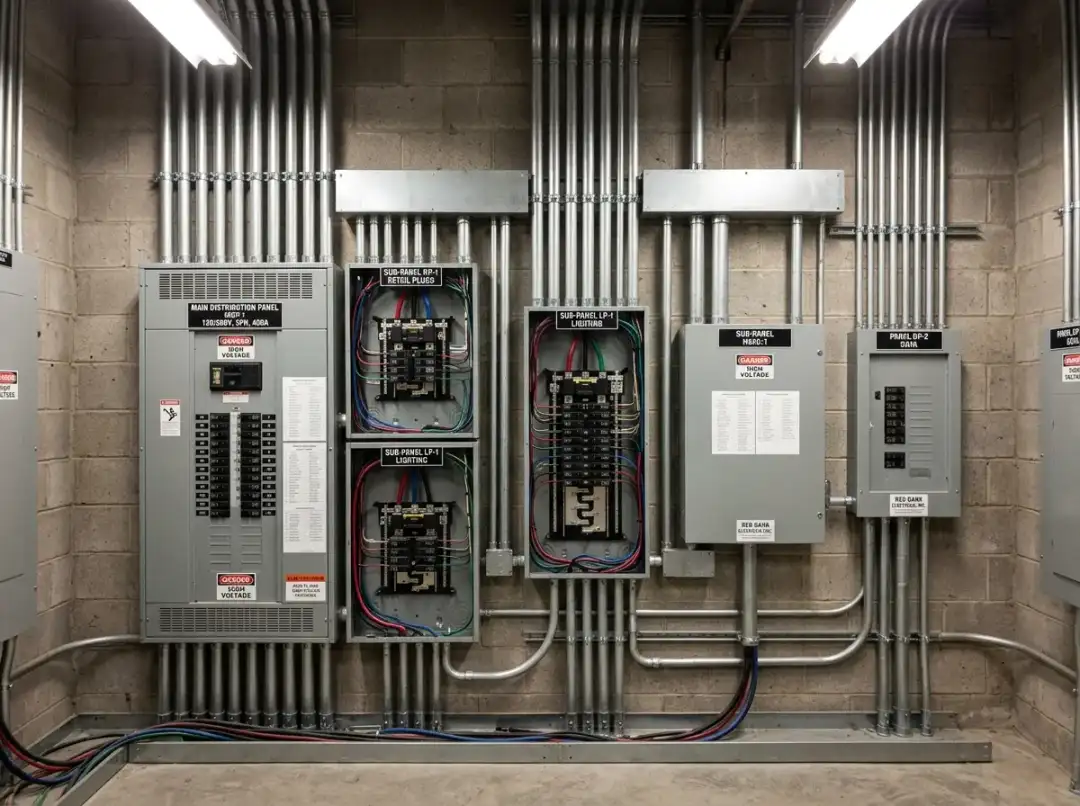 Commercial electrical panel installation retail storefront Red Bank NJ