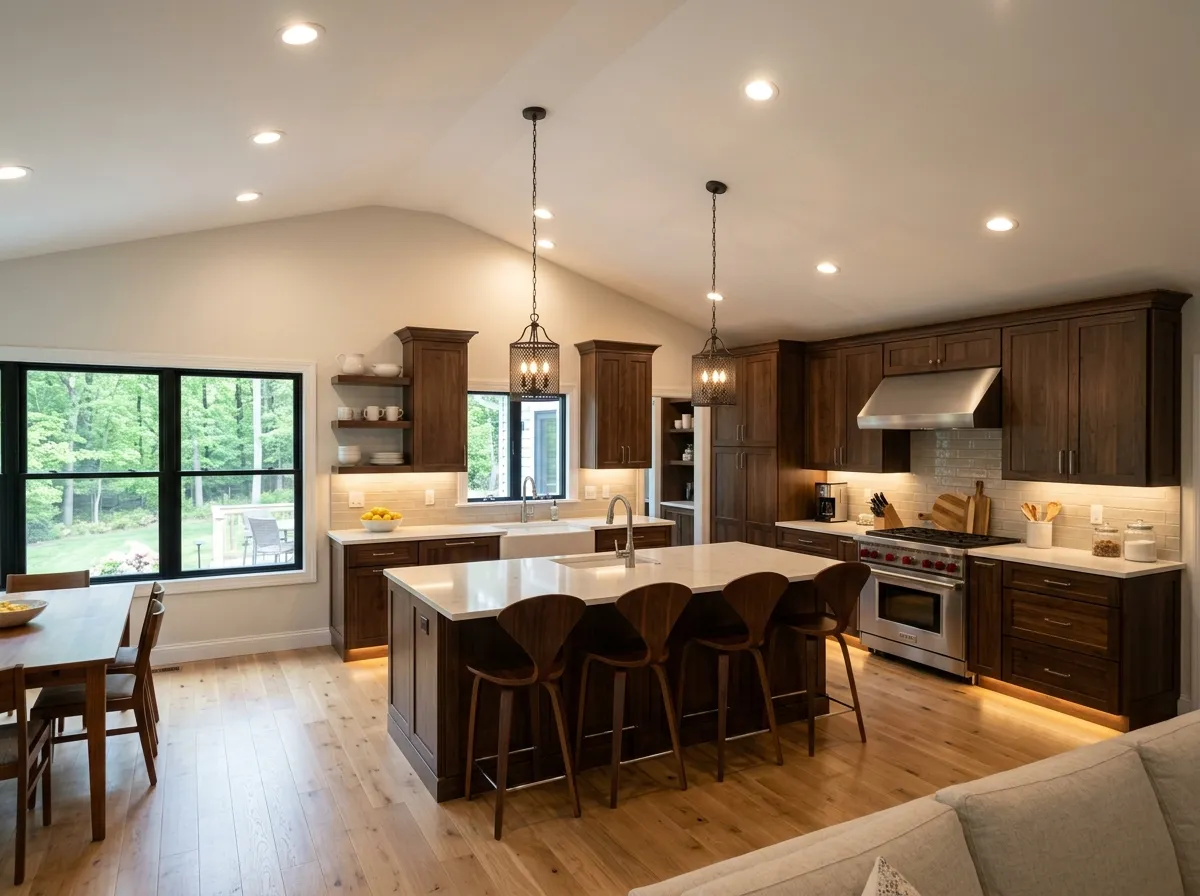 Recessed LED lighting kitchen renovation residential Holmdel NJ